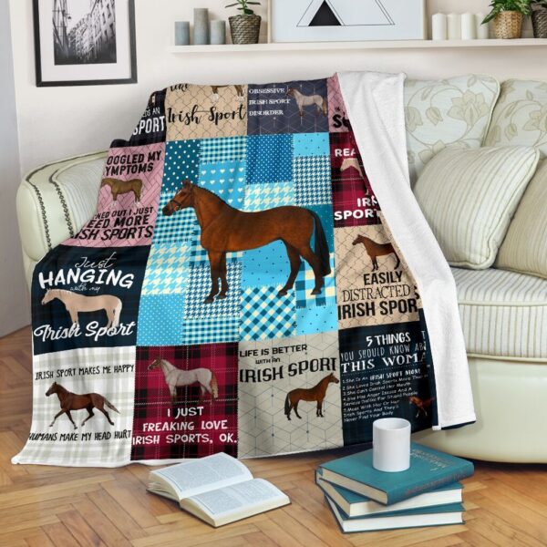 Irish Sport Horse Fleece Blanket Sherpa Blanket