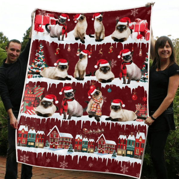 Siamese Cat Fleece Blanket Sherpa Blanket
