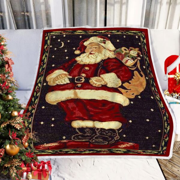 Santa Claus Christmas Fleece Blanket Sherpa Blanket