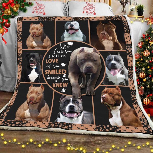 Pitbull Lovely Fleece Blanket Sherpa Blanket