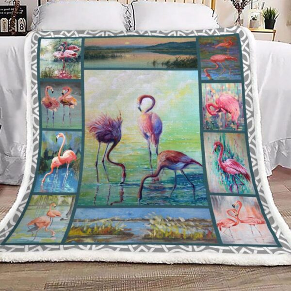 Flamingo Fleece Blanket Sherpa Blanket