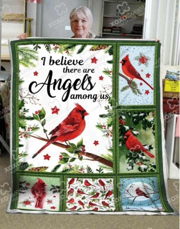 Cardinal Christmas Fleece Blanket Sherpa Blanket