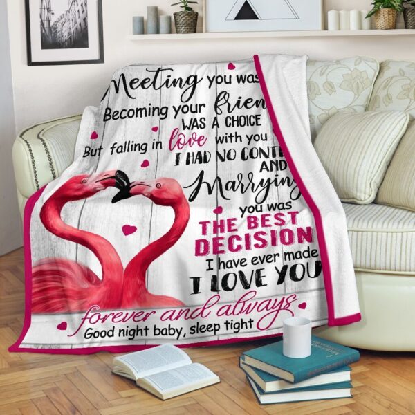 Flamingo To My Gorgeous Wife Fleece Blanket Sherpa Blanket