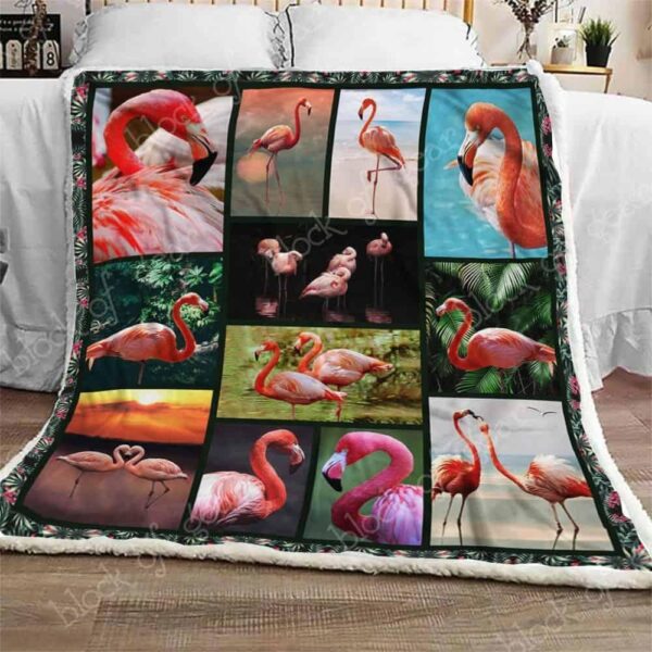 Flamingo Fleece Blanket Sherpa Blanket