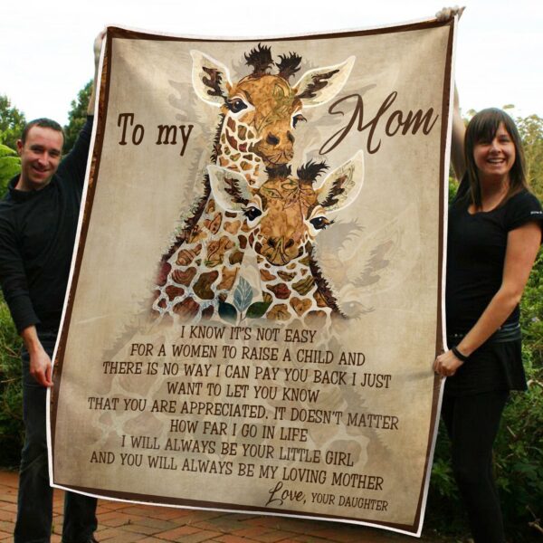 To My Mom Giraffe Fleece Blanket Sherpa Blanket
