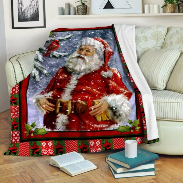 Santa Claus Christmas Fleece Blanket Sherpa Blanket