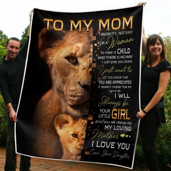 To My Mom Lion Fleece Blanket Sherpa Blanket