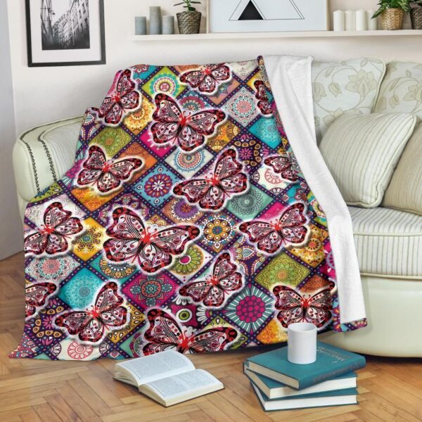 Vibrant Butterfly Fleece Blanket Sherpa Blanket