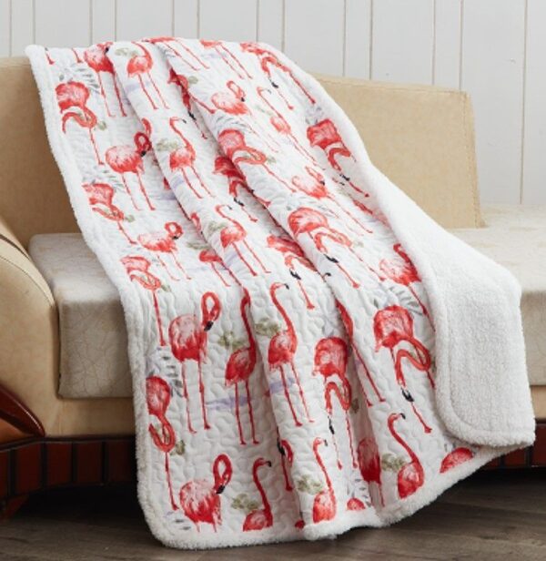 Fancy Flamingo Fleece Blanket Sherpa Blanket