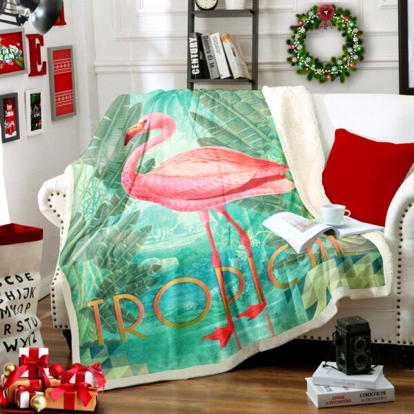 Flamingo Fleece Blanket Sherpa Blanket