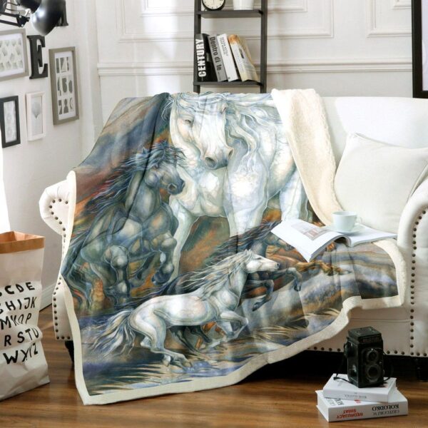 Horse Fleece Blanket Sherpa Blanket