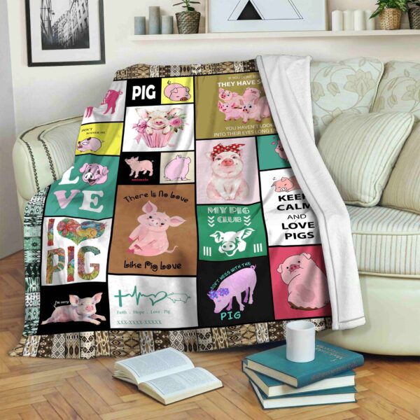 Pig Keep Calm And Love Pigs Fleece Blanket Sherpa Blanket