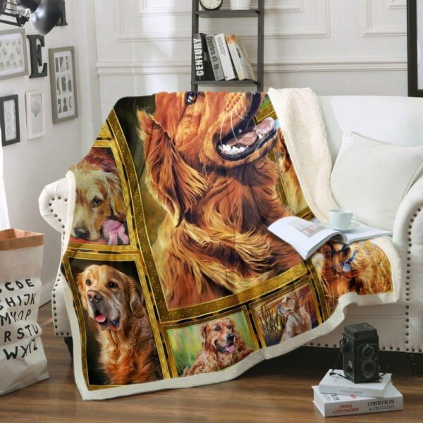 Golden Retriever Fleece Blanket Sherpa Blanket