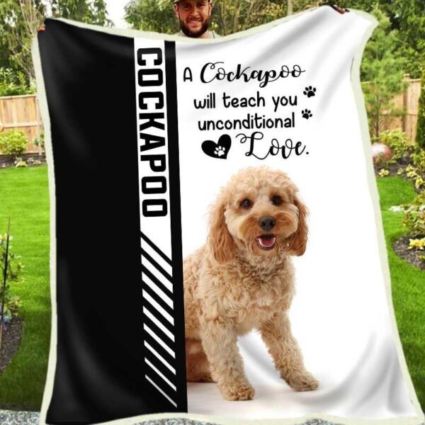 Cockapoo Fleece Blanket Sherpa Blanket