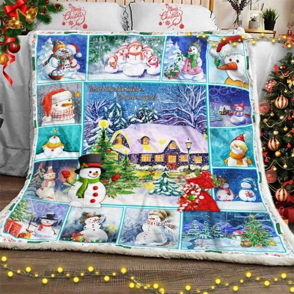 Christmas Snowman Fleece Blanket Sherpa Blanket