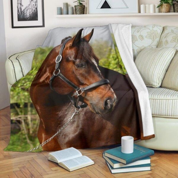 Gorgeous Bay Warmblood Horse Fleece Blanket Sherpa Blanket