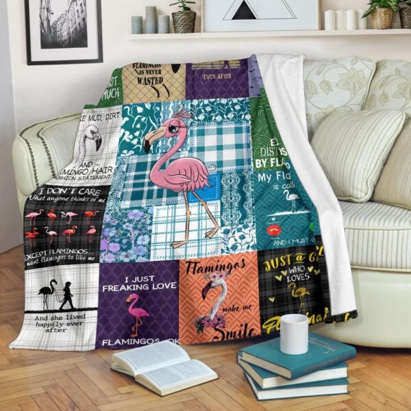 Flamingo Fleece Blanket Sherpa Blanket