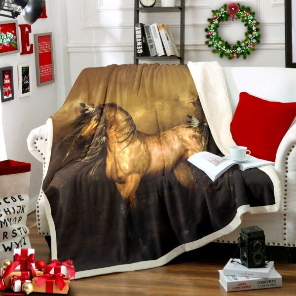 Horse Fleece Blanket Sherpa Blanket