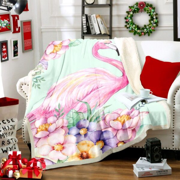 Flamingo Fleece Blanket Sherpa Blanket