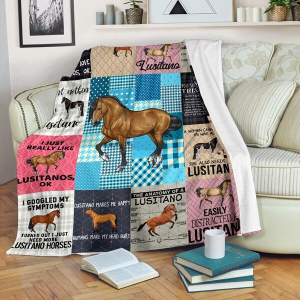 Lusitano Horse Fleece Blanket Sherpa Blanket