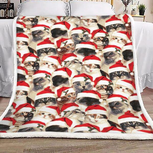 Cat Christmas Fleece Blanket Sherpa Blanket