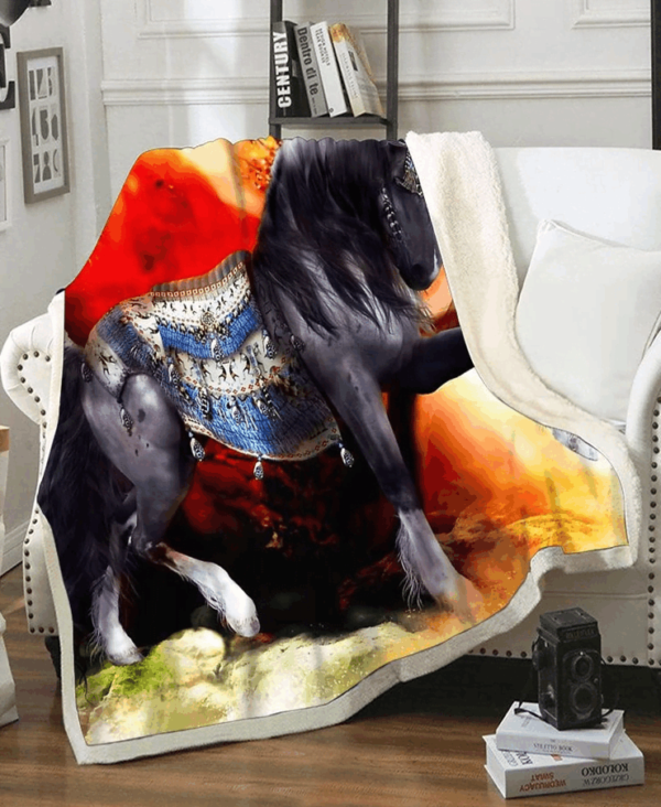 Horse Fleece Blanket Sherpa Blanket