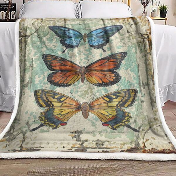 Lovely Butterfly Fleece Blanket Sherpa Blanket