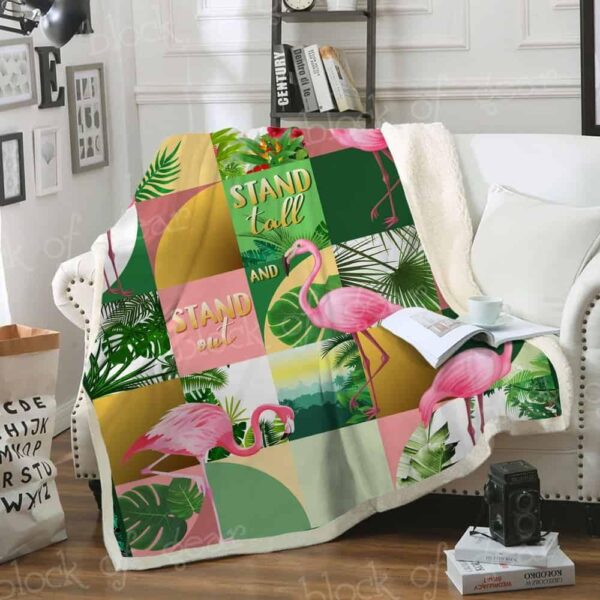 Flamingo Fleece Blanket Sherpa Blanket