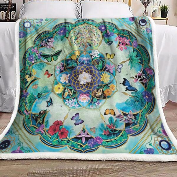 Butterfly Flower Fleece Blanket Sherpa Blanket