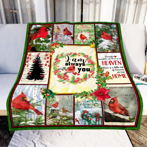 I Am Always With You Cardinal Christmas Fleece Blanket Sherpa Blanket