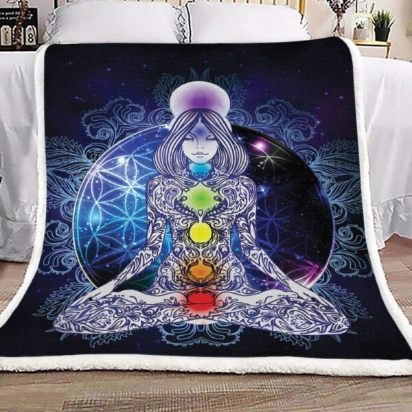 Spiritual Chakra Fleece Blanket Sherpa Blanket