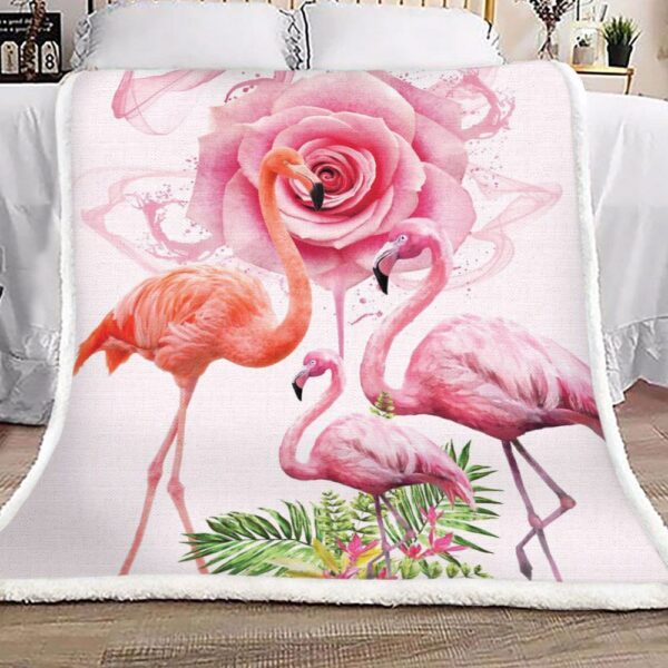Flamingo Fleece Blanket Sherpa Blanket
