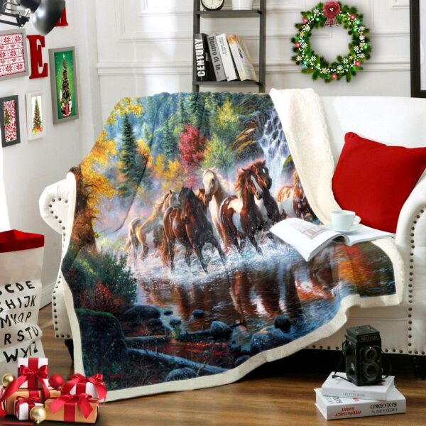 Horse Fleece Blanket Sherpa Blanket