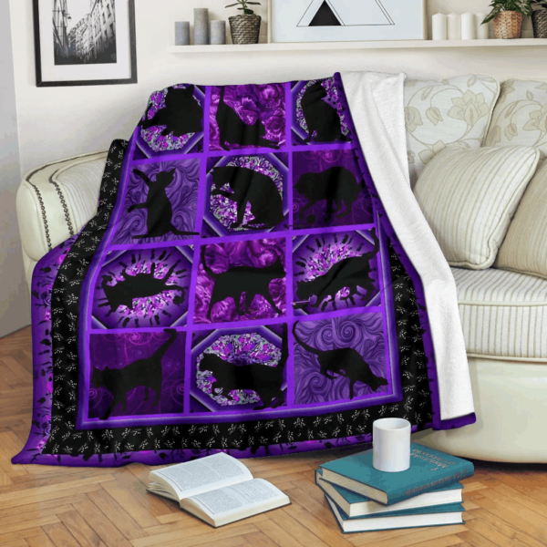 Heavenly Black Cat Fleece Blanket Sherpa Blanket