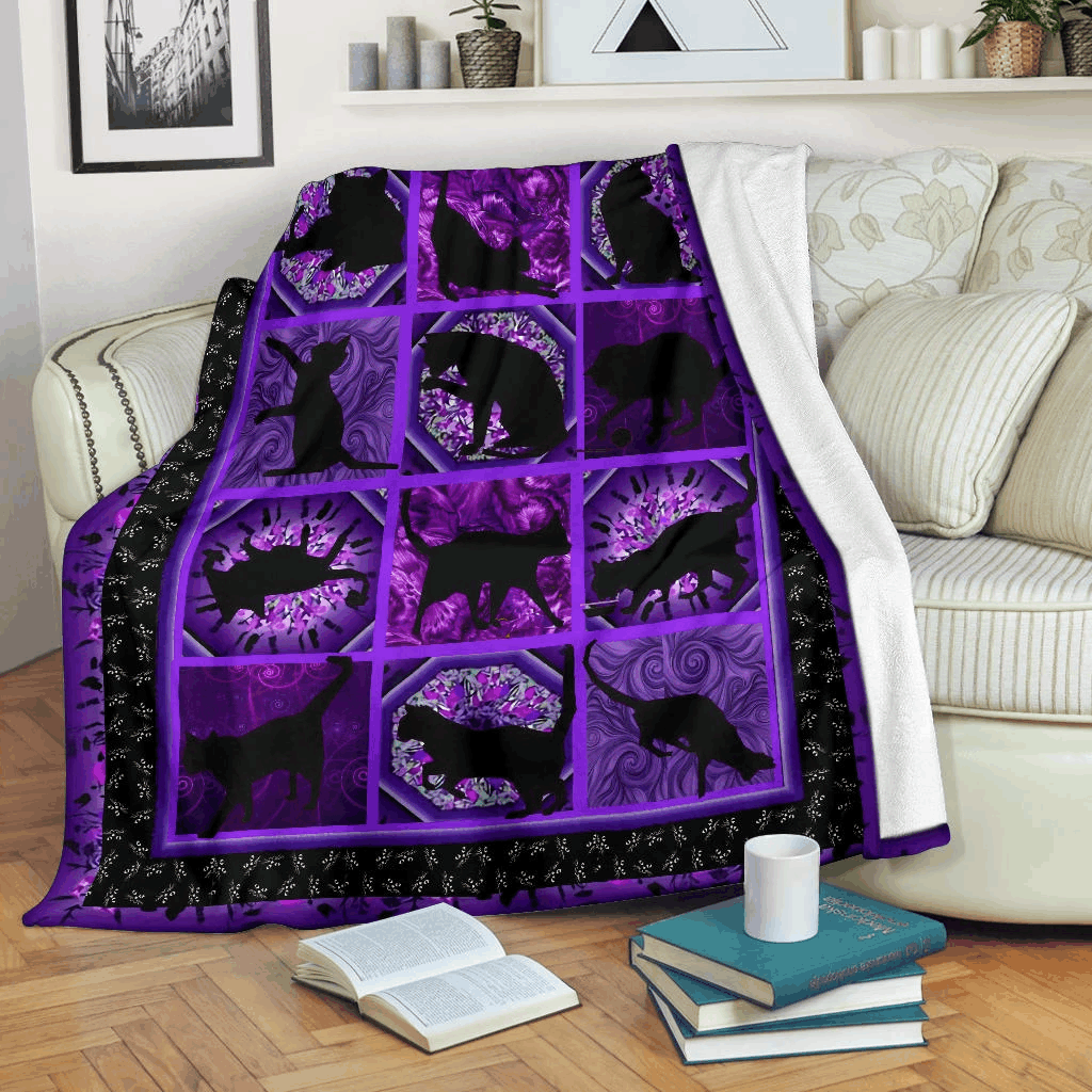 Heavenly Black Cat Fleece Blanket Sherpa Blanket The Daisy Shop
