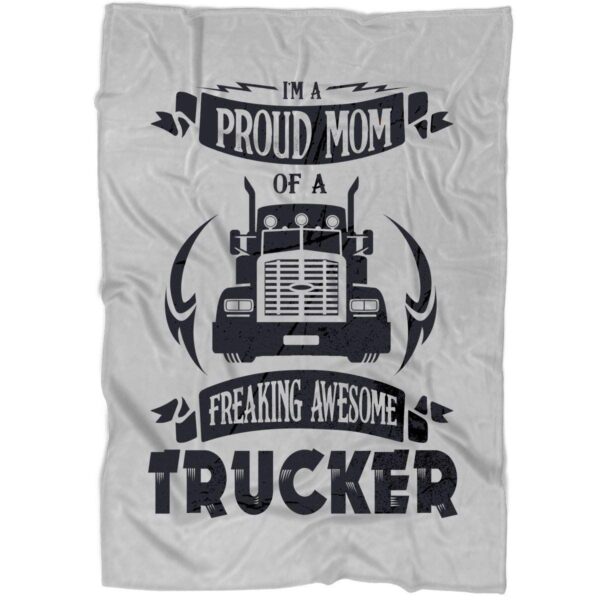 Trucker Mom Fleece Blanket Sherpa Blanket