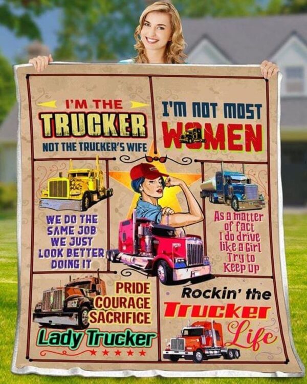 Trucker Life Fleece Blanket Sherpa Blanket
