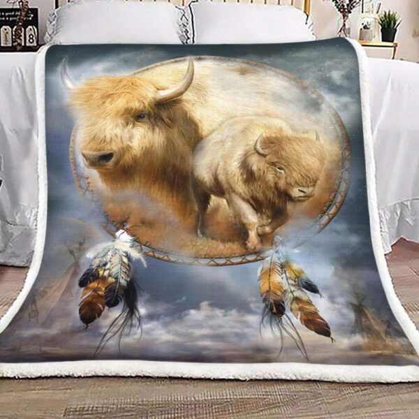 Spirit Of The White Buffalo Fleece Blanket Sherpa Blanket