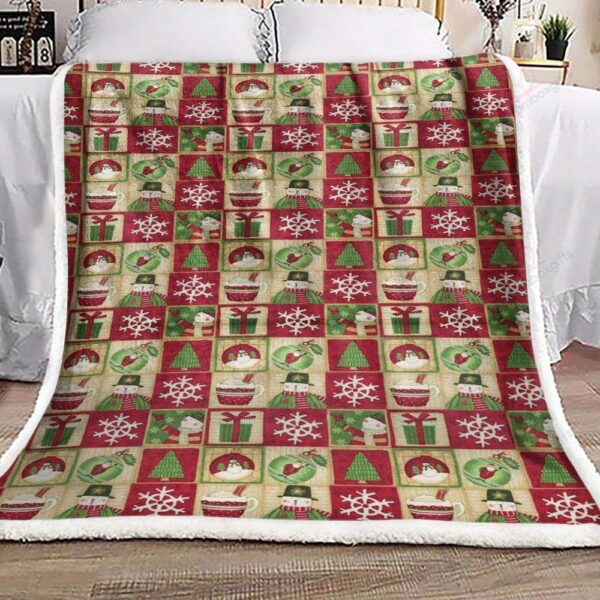 Christmas Snowman Gift Fleece Blanket Sherpa Blanket