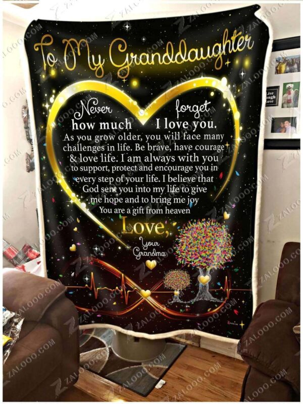 Granddaughter Grandma Never Forget How Much I Love You Fleece Blanket Sherpa Blanket