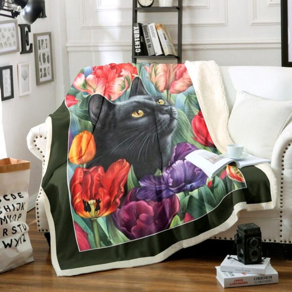 Cat Fleece Blanket Sherpa Blanket