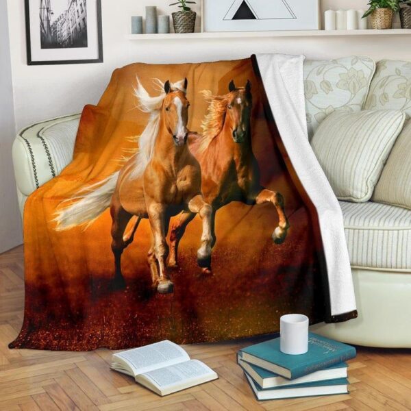 Gorgeous Palomino Horses Fleece Blanket Sherpa Blanket