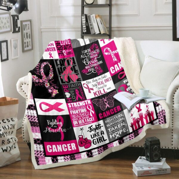 Fight Cancer Fleece Blanket Sherpa Blanket