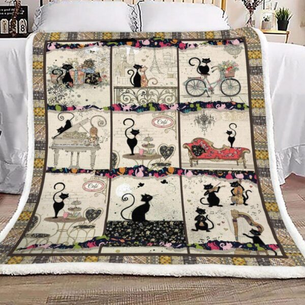 Cat Fleece Blanket Sherpa Blanket