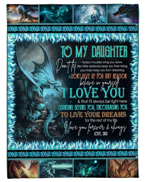 Dad To Daughter Your Dreams Fleece Blanket Sherpa Blanket