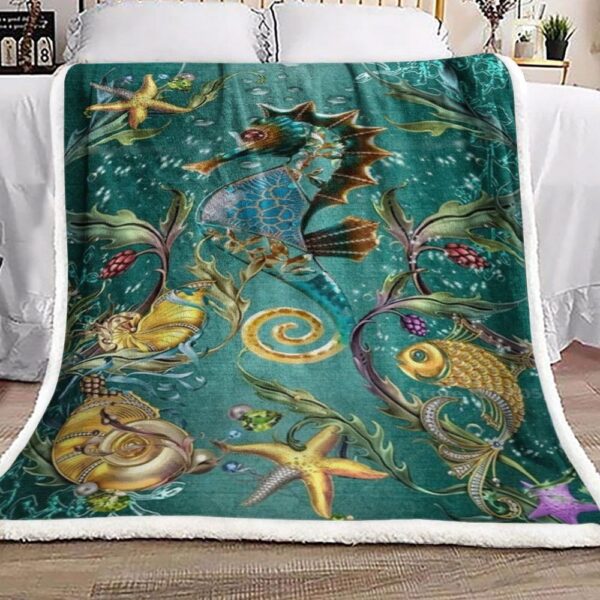 Seahorse Fleece Blanket Sherpa Blanket