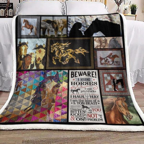 Horse Fleece Blanket Sherpa Blanket