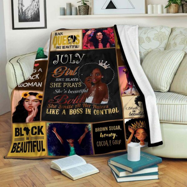 Black Woman Fleece Blanket Sherpa Blanket