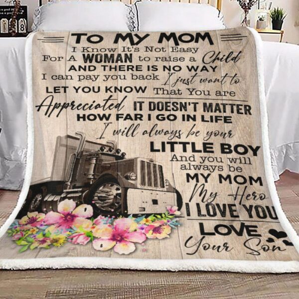 Truckers Mom Fleece Blanket Sherpa Blanket