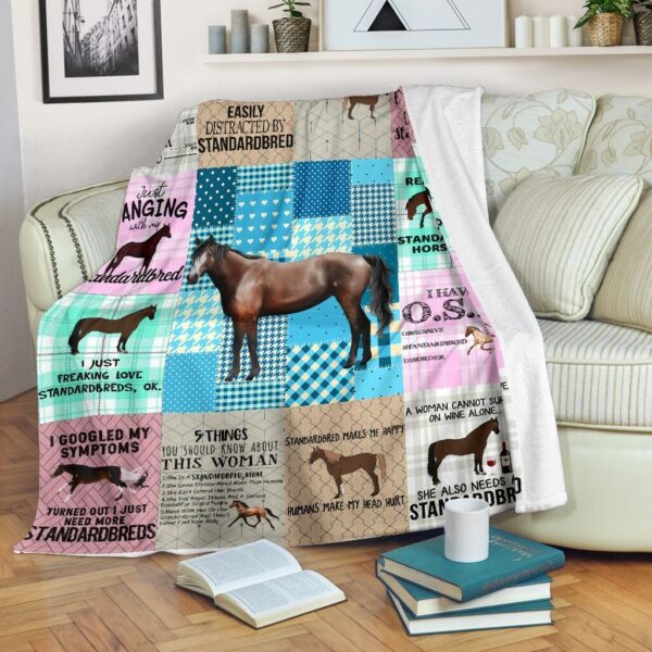 Standardbred Horse Fleece Blanket Sherpa Blanket